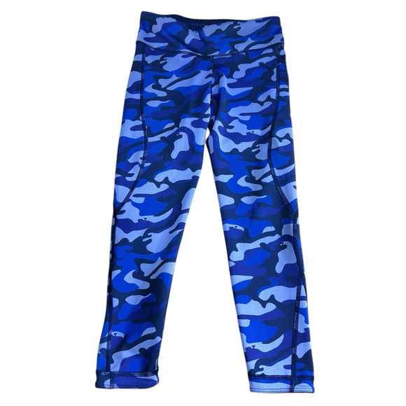 Vineyard Vines Reversible Athletic Leggings Sz Small Blue Whales Camouflage - Picture 3 of 9